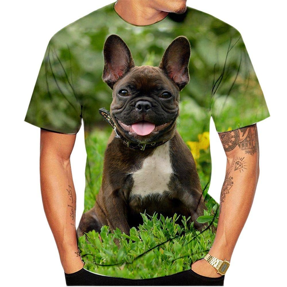 Animal French Bulldog 3D Print T Shirts Summer Men's O-Neck Short Sleeve T-shirt Oversized Streetwear Boys Kids Cute Tees Tops