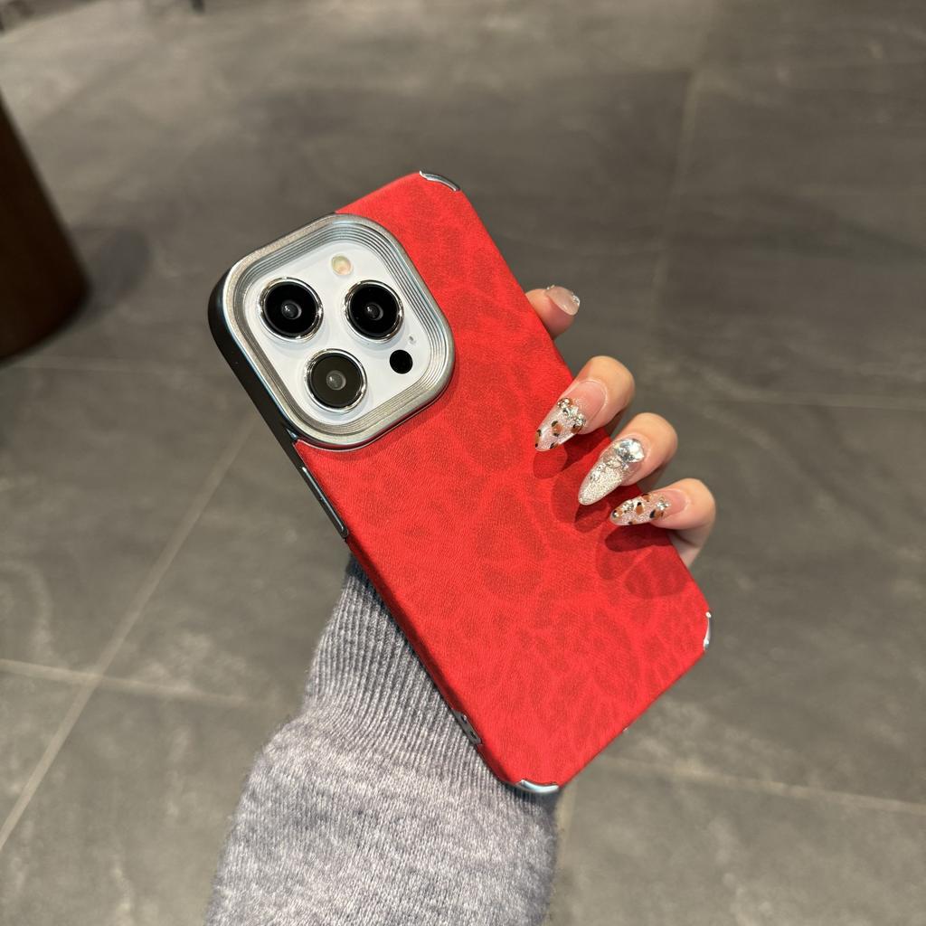 Korean Leopard Print Leather Case for iPhone 16 15 14 13 12 Pro Max 11 Stylish Animal Pattern Soft Shockproof Back Cover Coque