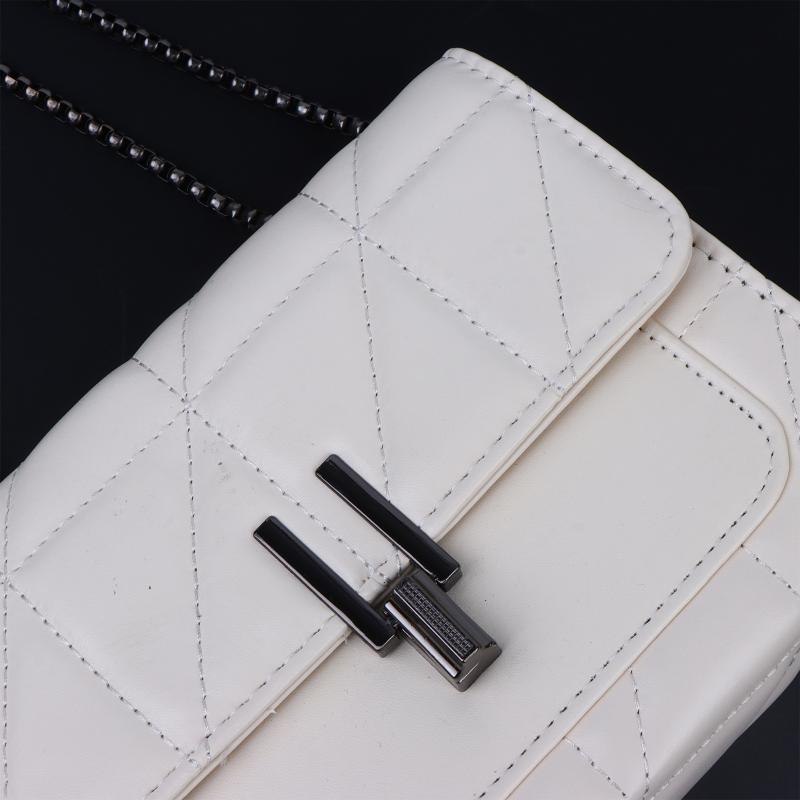 Women'S Quilted Chain Shoulder Bag New Fashion Crossbody Bag With Metal Lock Tassel Pu Leather Messenger Shoulder Bags