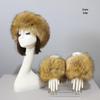 Осенне-зимний набор: Кепка-козырек из искусственного меха и манжеты из лисьего меха