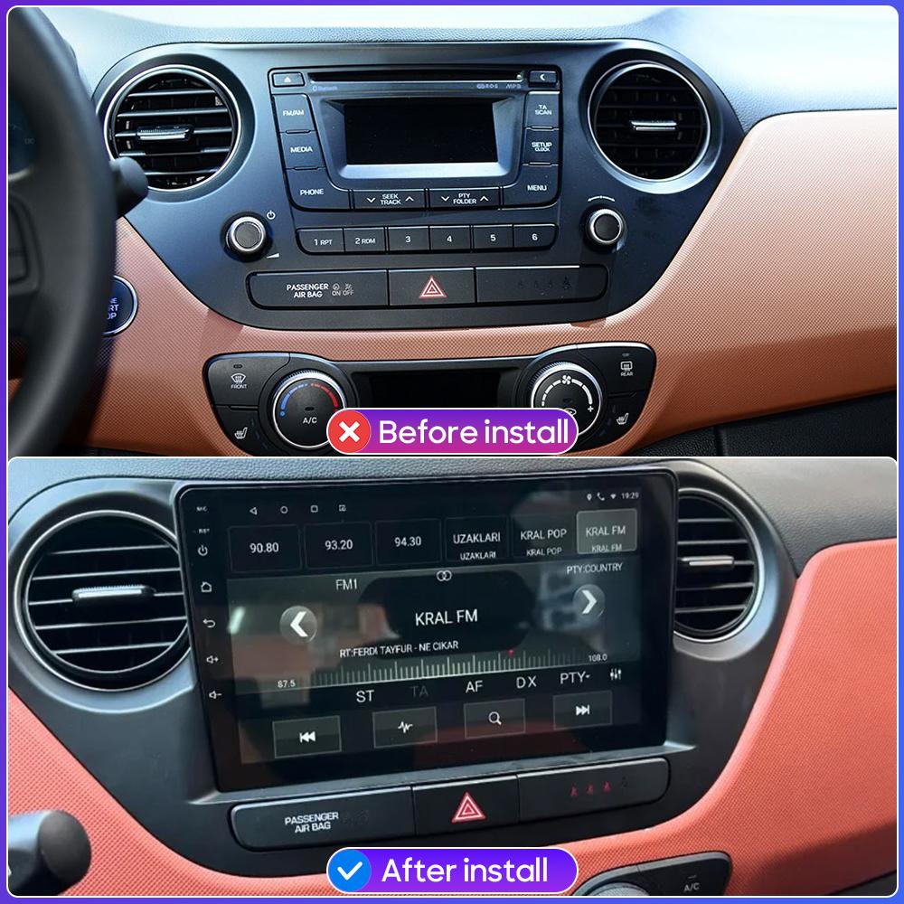 Android pour Hyundai Grand I10 2013 2014 - 2016 lecteur multimédia de voiture Carplay Auto Radio vidéo stéréo Navigation GPS 2din Wifi BT