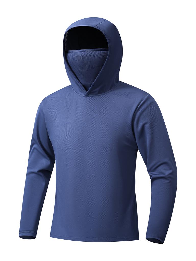 Summer Casual Outdoor Embroidered Color Blocking Sun Protective Hooded Anti-Jamming Mask Polyester Ice Silk Fabric Breathable