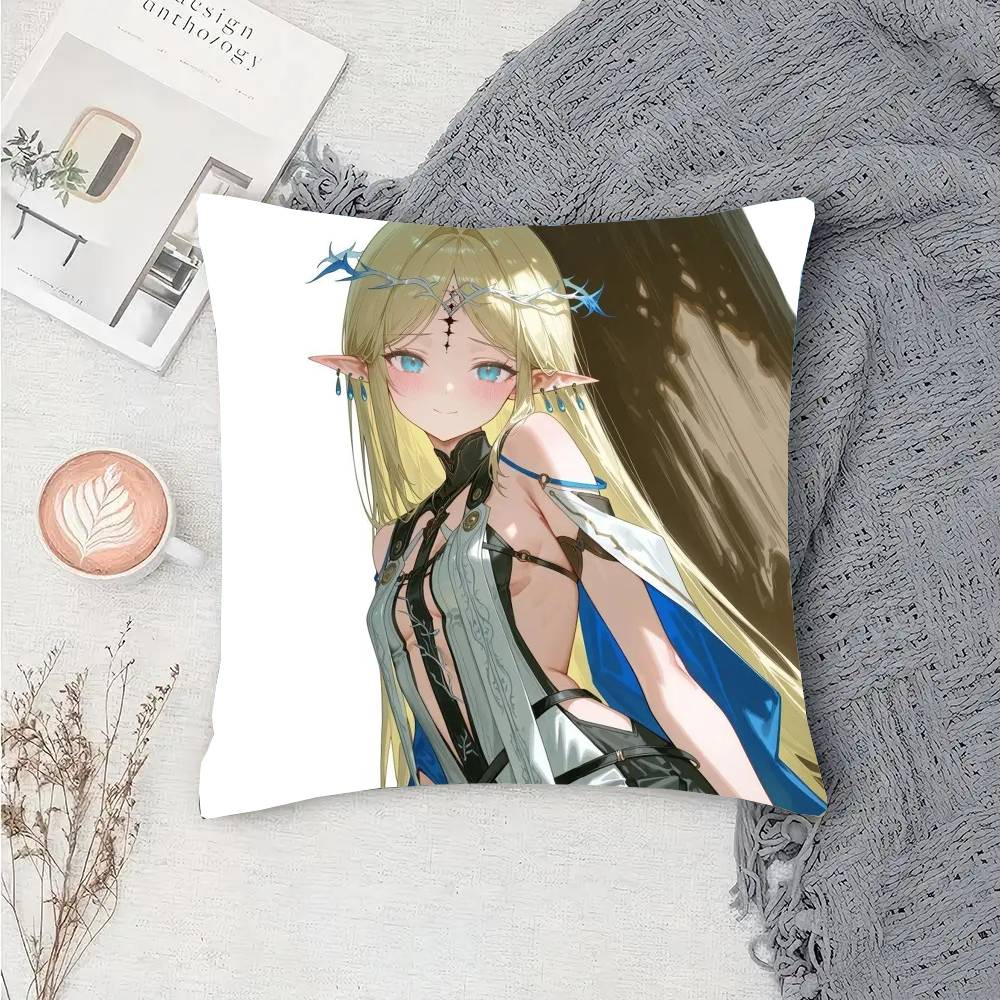 Cartethyia Аниме Игра WWuthering Waves Наволочка Модная Квадратная Наволочка Спальня Диван Комната Ins Декор Отдых