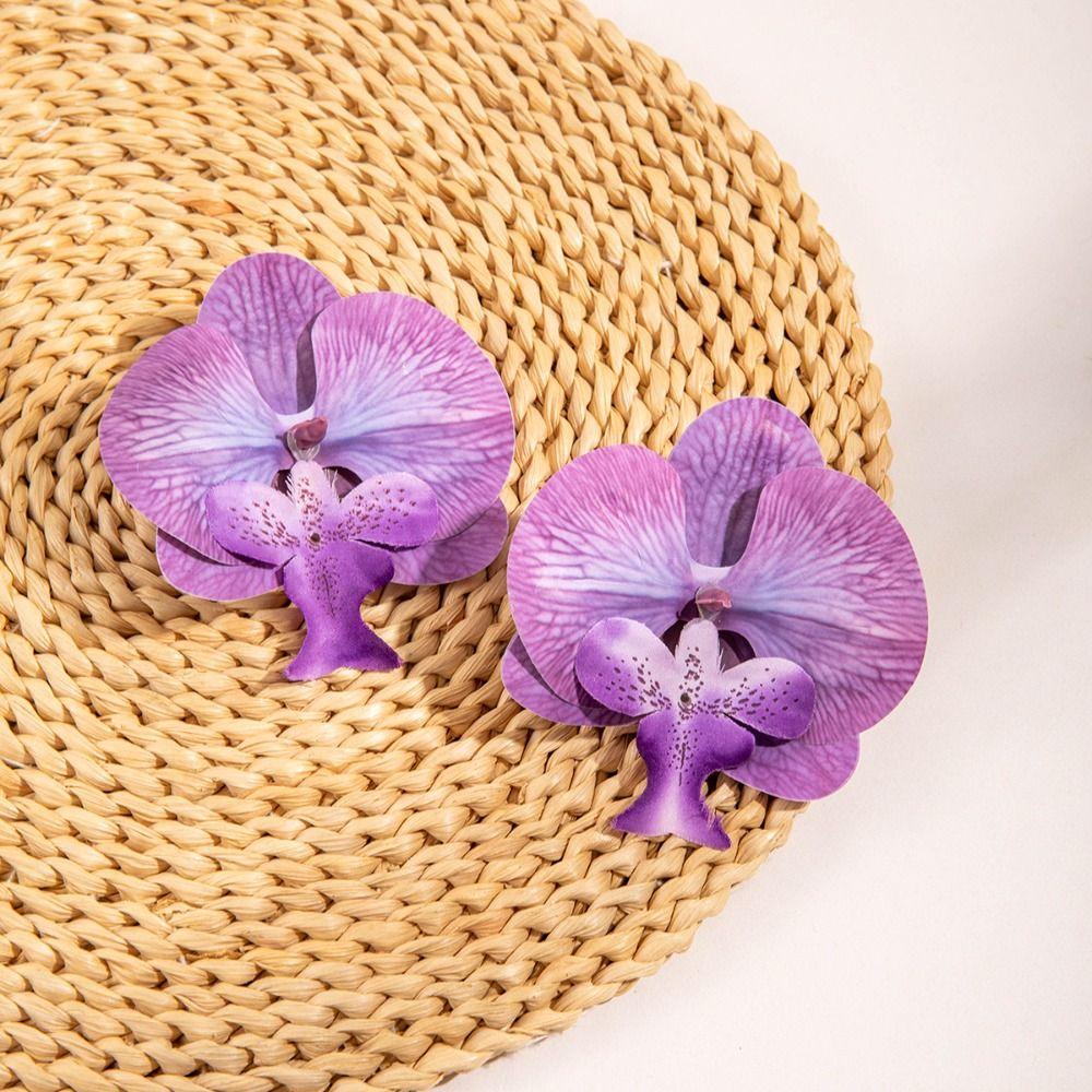 Simulated Flower Flower Earrings Exaggerated Flower Drop Earrings Butterfly Orchid Earrings Party