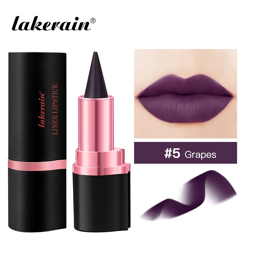 Waterproof Tapered Gradient Lip Liner Multi-functional Matte Purple Gradient Lipstick Non Sticky Lipliner Crayon Liner Pencil