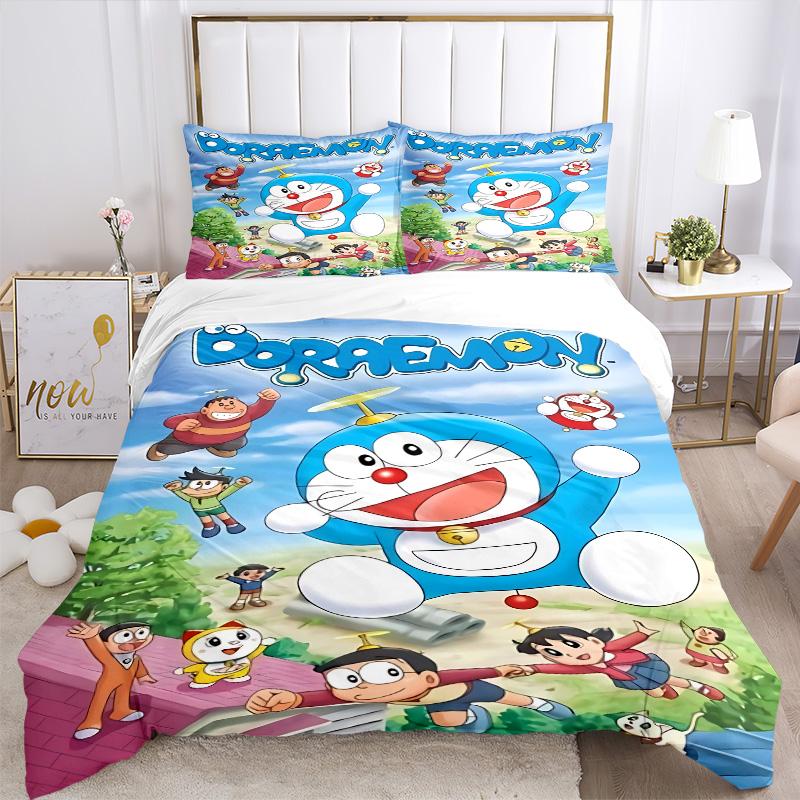 Набор постельного белья Doraemon Adventure Print 3 шт. Пододеяльник с 2 наволочками Домашний подарок на день рождения