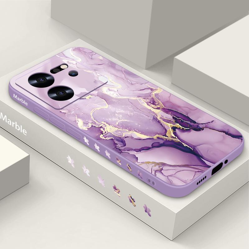 Luxury Marble Pattern Phone Case for Xiaomi 13T 12T 11T Poco F6 X6 X5 Pro Redmi Note 13 12 11 Pro K40 K70E Lanyard Shockproof Soft TPU Cover