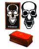 Printtoo Halloween Skull Design Rectangular Wooden Rubber Stamp Block