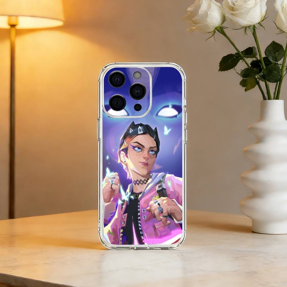 Popular V-Valorant C-Clove Phone Case For iPhone 17 16 15 14 13 12 11 Mini Pro Max Plus Transparent Cover