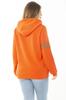 Женская стильная толстовка большого размера, большая оранжевая ребристая двухниточная толстовка с капюшоном