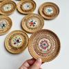 Rattan Weaving Teacup Mat Handmade Drink Cup Mat Vietnamese Rattan Ceramic Coaster  Bar