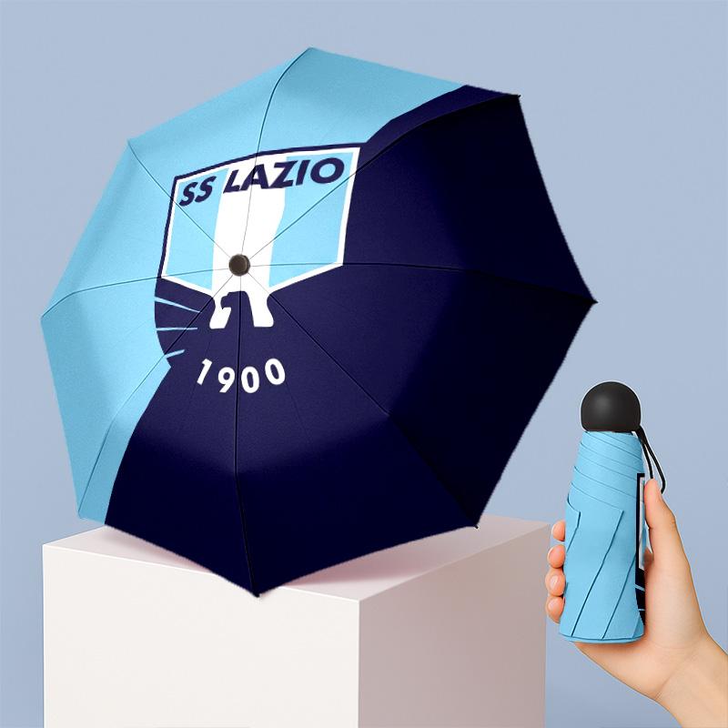 Мини 5-складной карманный зонт Lazio FC Компактный легкий Защита от УФ-лучей дождя солнца Зонт Портативный дорожный зонт