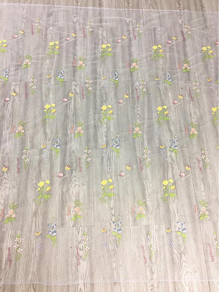 Европейское вышитое многоцветное цветочное тюлевое свадебное платье