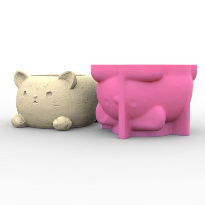 3D цветочный горшок, силиконовая форма, форма для эпоксидной смолы, горшки для сочных растений, подсвечник, бетонная гипсовая форма, поделки