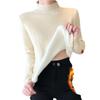 Добавить флисовую основу Slim-fit свитер женский полуводолазка один толстый флисовый свитер женский новый зимний полуводолазка