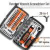 38-in-1 Multi-Use Ratchet Screwdriver Set with Odd-Shaped Bits for Household and Mechanical Repairs