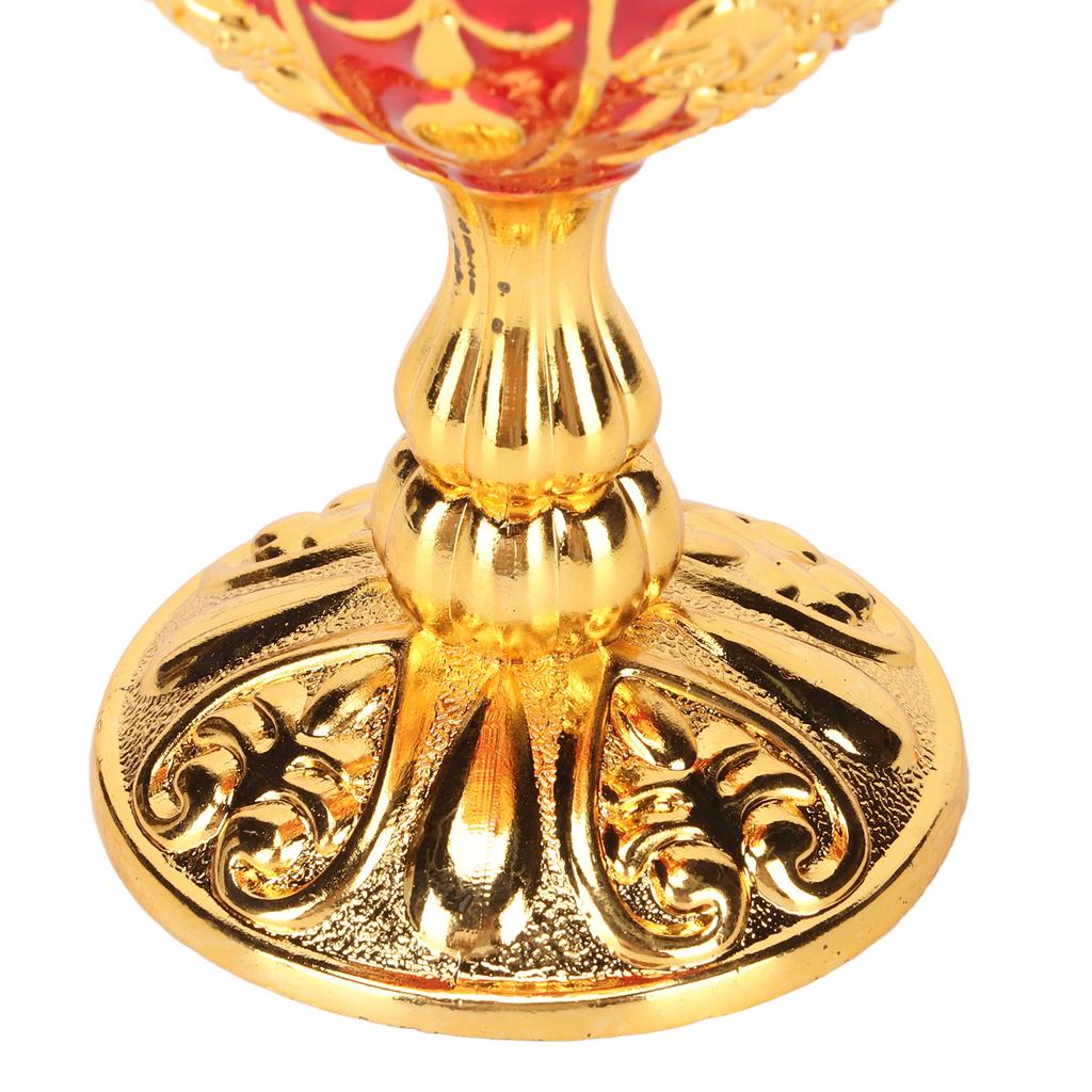 Gold Chalice 4 Inch High Zinc Alloy Retro EmNaBossed Flower Pattern Elegant Pimp Cup for Party Banquet Bar