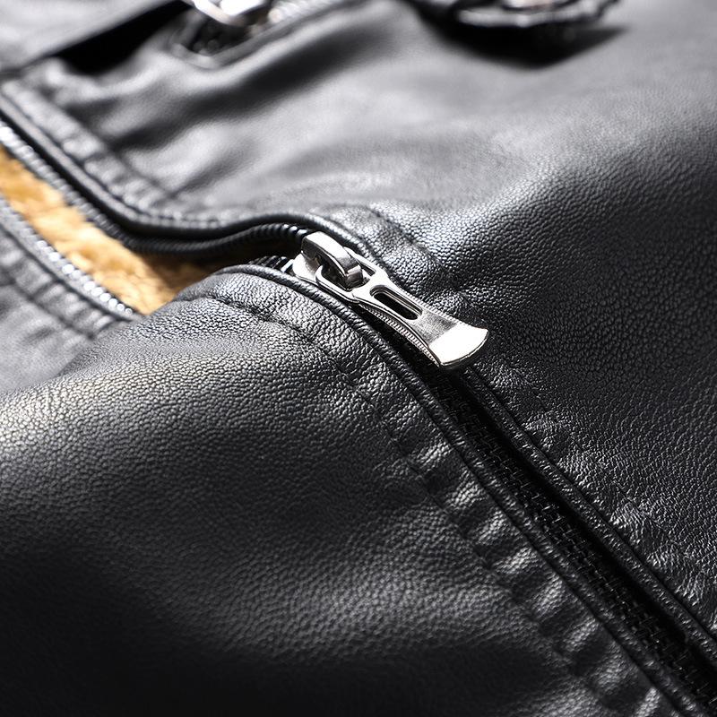 Зимняя мужская бархатная куртка из искусственной кожи плюс мужская куртка