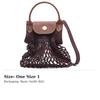 LONGCHAMP Le Pliage Filet Cotton With Calfskin Shoulder Bag, Crossbody Bag, Handbag Mini Women's Purple 10139HVH061
