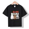 MC-86 MINISO 2026 Лето Детская Хлопковая Футболка We Bare Bears Милый Мультяшный Гризли, Панда и Белый Медведь с Короткой Рукавой для Мальчиков и Девочек