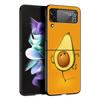 Милый чехол для телефона с авокадо и йогой для малышей для Samsung Z Flip3 Flip4 Flip5 Shell для Z Flip 3 Flip 5 4 5G Черная жесткая складная задняя крышка