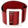 Отличный широкий лакированный кожаный ремень с пряжкой с гравировкой логотипа Красный 718505 Б/у