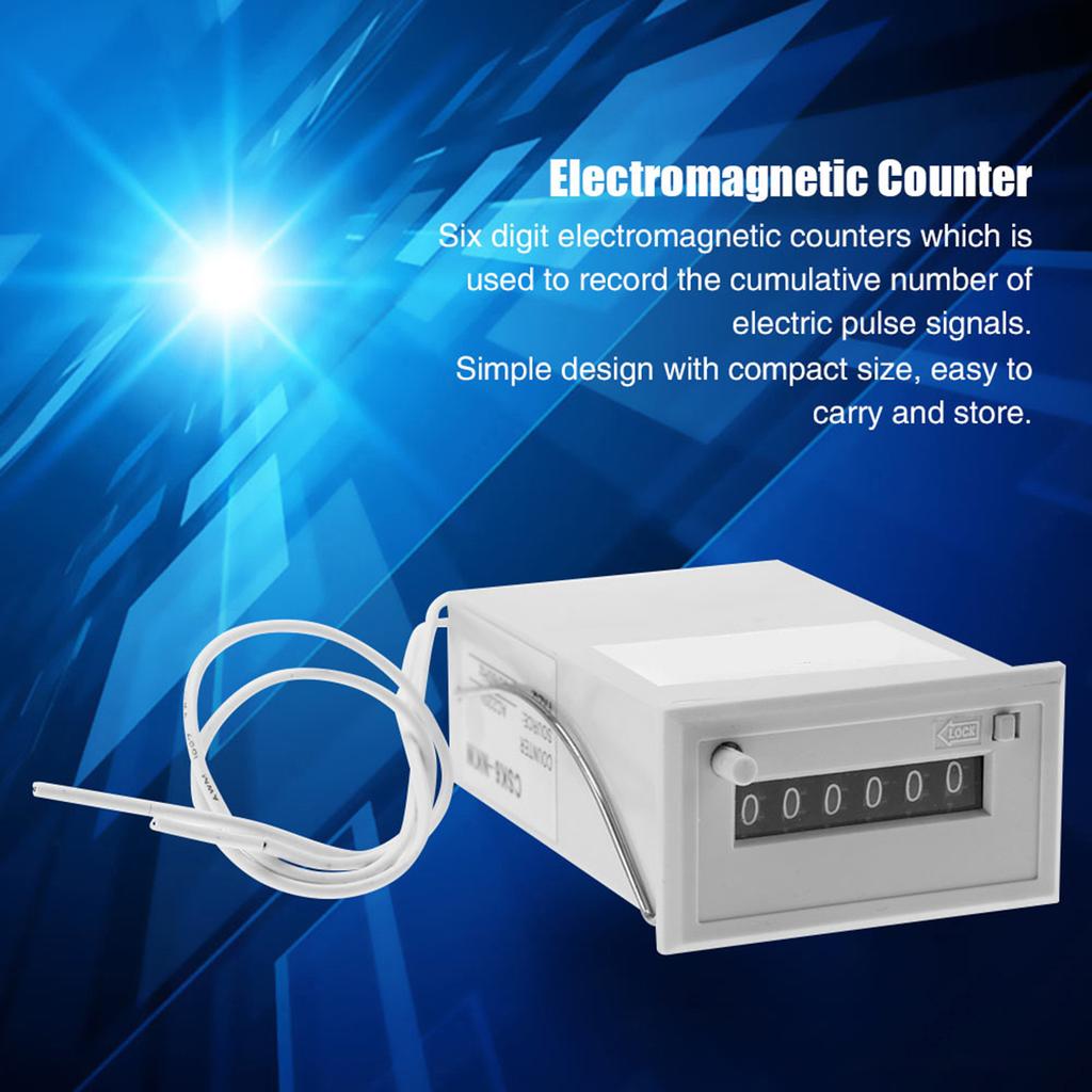6 Digit Pulse Counter CSK6‑NKW 6 Digit Electromagnetic Pulse Counter AC220V / AC110V / DC24V / 12V Electromagnetic Counter 1