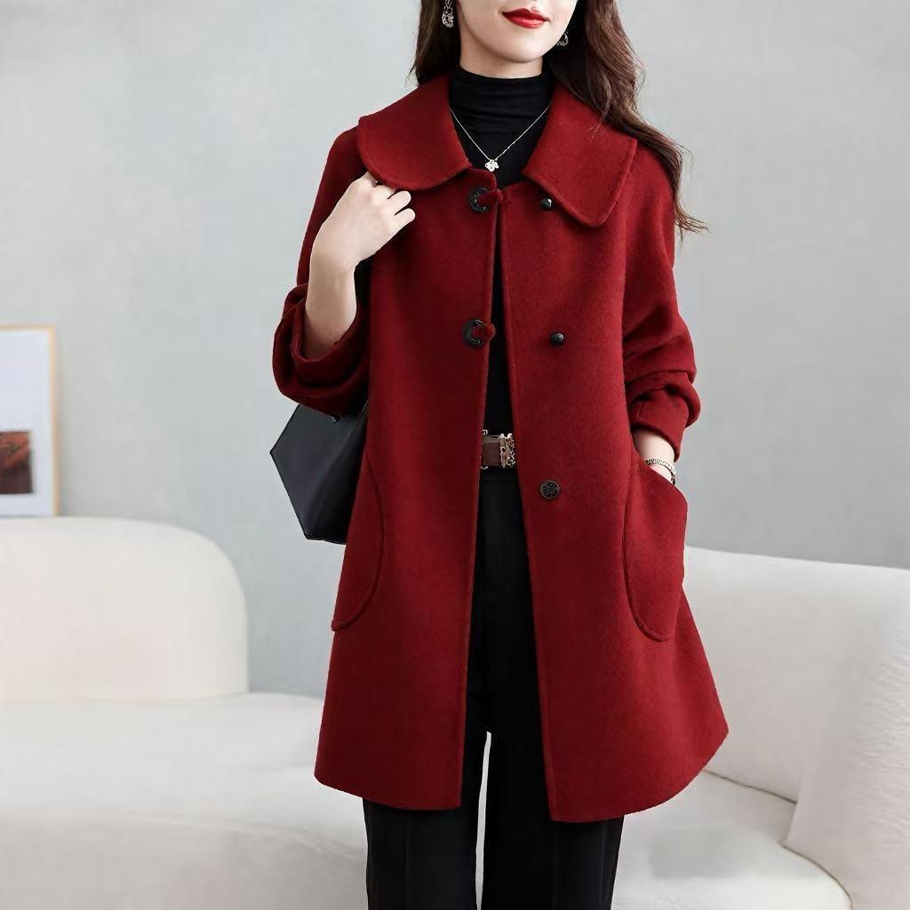 Fall/Winter Fashion: Women's Mid-Length, Relaxed-Fit Reversible Wool Coat