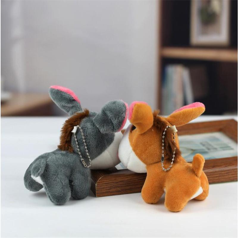 Маленький ослик, маленькая лошадка, плюшевая игрушка, сумка для цепи, подвесное украшение, брелок для ключей, кулон, кукла, подарок 11 см