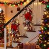 Christmas Swags Staircase Decor Trees Garland for Stairs Christmas Garland with Lights with Red Bows Stairway Swag Door Decor