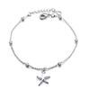 S925 Sterling Silver Japanese and Korean Style Starfish Shell Bracelet Literary Simple Style Round Bead Design Star Bracelet