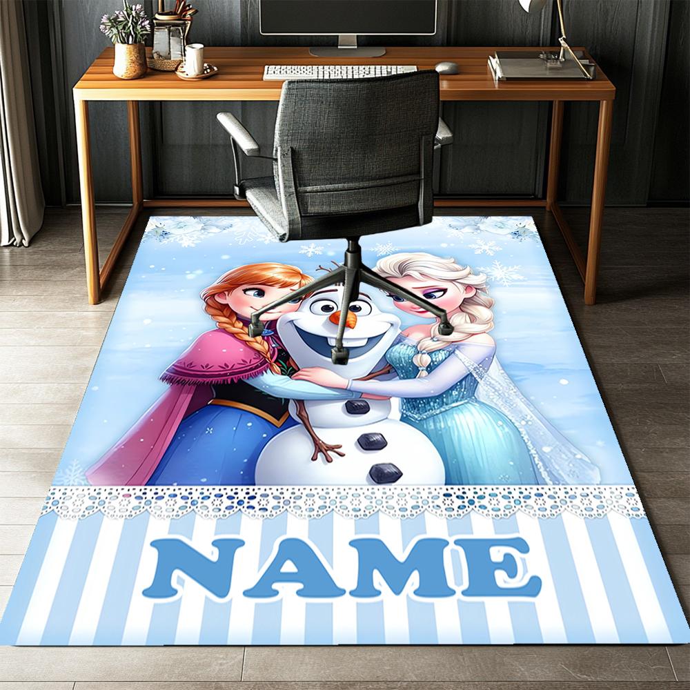 Custom Name Elsa Printed Carpet,Rug for Office Chair Living Room Bedroom Kitchen Room Decor Gifts.