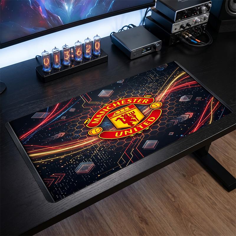 Большой игровой коврик для мыши Manchester United, нескользящий, мягкая резина, для офисного стола, ноутбука, компьютера, Декор