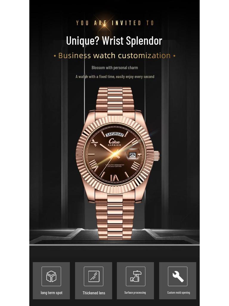 Швейцарский бренд Ультратонкие Мужские Стальные Бизнес-Часы - Высококлассный Водонепроницаемый Дизайн