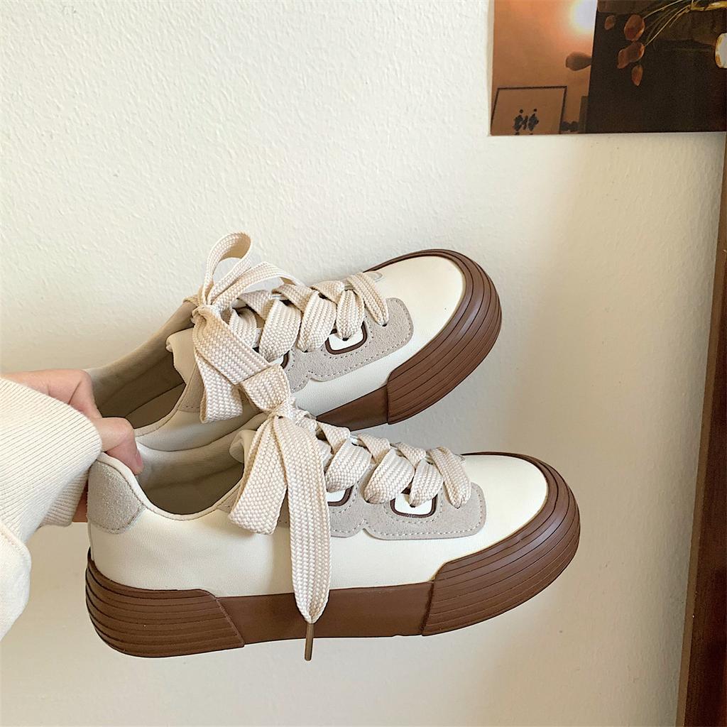 2024 New Women's Vulcanize Shoes Retro Korean Style All-match Platform Casual Comfortable Sneakers Fashion Spring Autumn