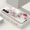 Мягкий ТПУ чехол для Samsung Galaxy S25 S24 S21 FE S24 S22 S23 Ultra S22 Plus S25 Edge Розовые Цветы Узорный Ремешок Чехол для Телефона