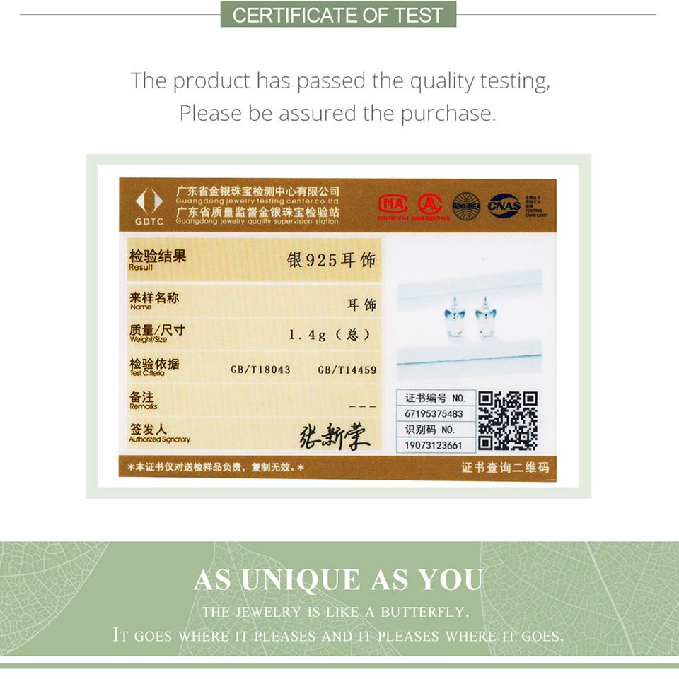 Серьги BAMOER в виде единорога из стерлингового серебра 925 пробы