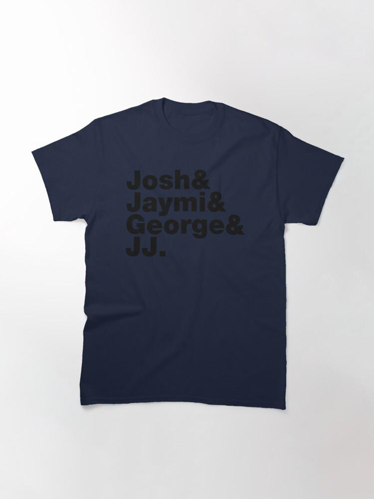 Westlife Josh _amp_ Jaymi _amp_ George _amp_ JJ (black writing) Fitted Classic T-Shirt