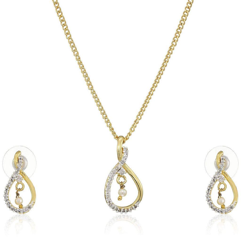 Набор позолоченных американских бриллиантов с овальной петлей-цепочкой для женщин/девочек