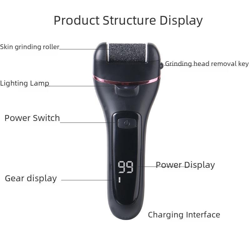 Аккумуляторная цифровая электрическая шлифовальная машинка для ног с дисплеем - водонепроницаемое устройство для педикюра