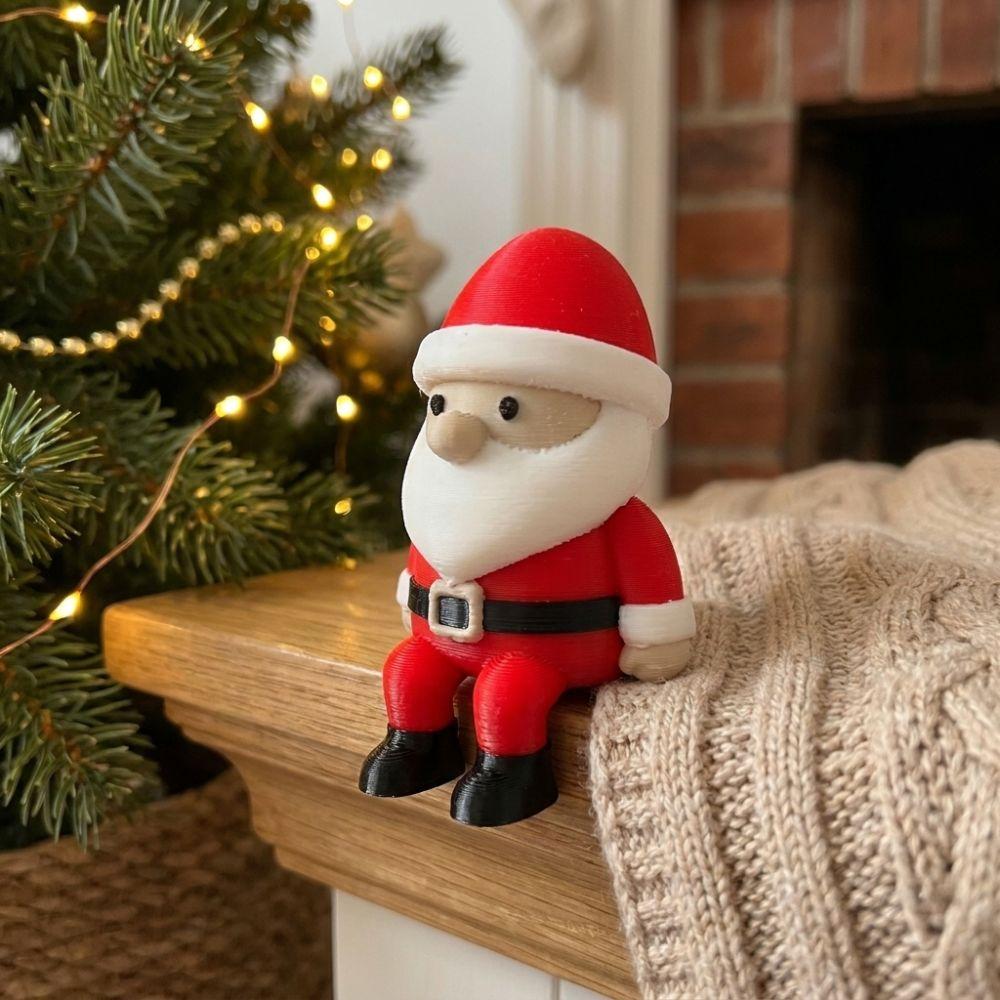 Cartoon Mini Santa Ornament 3D Printed Dwarf Santa Claus Figurine Gnome Santa Figure Office Desk