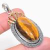 Натуральный драгоценный камень тигровый глаз, двухцветный кулон из стерлингового серебра 925 пробы, 2,25 дюйма, c5U77