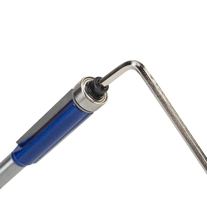 4pcs 1/4 Inch Shank Top Bearing Flush Trim Router Bits Cemented Carbide Endmill Milling Cutter Trimming Cutters Woodworking Tool