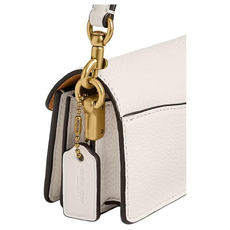 Coach Полосатый 12 Классический C Сумка с верхней ручкой из коровьей кожи Сумка через плечо Наплечная Ручная сумка Мини Женская Меловой Белый