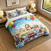 Soft Bedding Set Asterix & Obelix Pattern, 1 Duvet Cover plus 2 Pillowcases Stylish Bedroom Home Textile