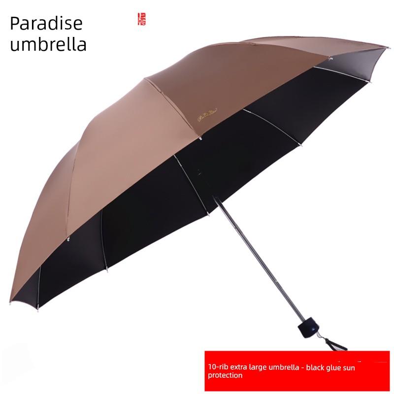 Paradise Umbrella Genuine Goods Foldable Rain Or Shine Dual-Use Umbrella Business Umbrella Reinforced Water Repellent Advertising Umbrella Male and