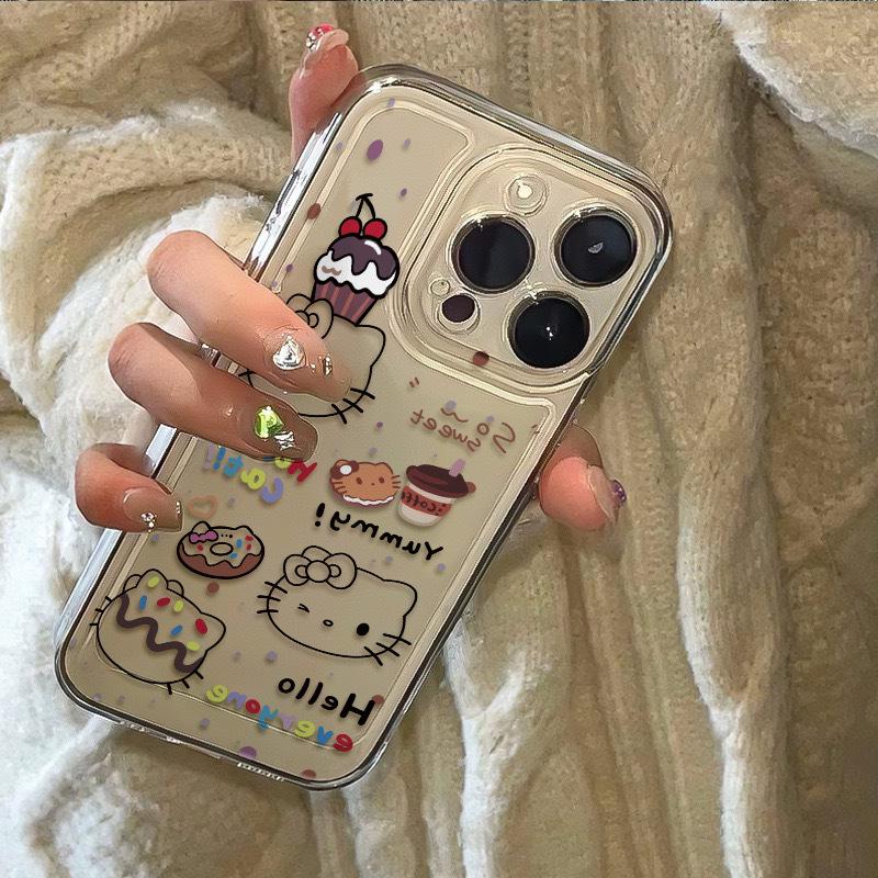 Прозрачный чехол Hello Kitty для Apple 16 Pro Max, 15 Plus, 13, 14 и 12/X