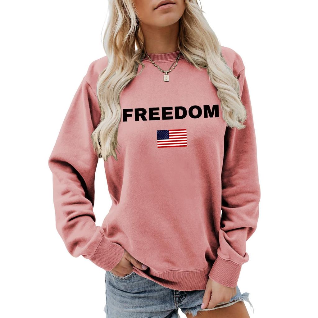 Women's Fashionable Casual Round Neck Loose Long Sleeved Printed Sweatshirt