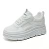 White Shoes with Breathable Mesh for Women 7cm Thick Soled Summer Shoes Women's Sports Shoe