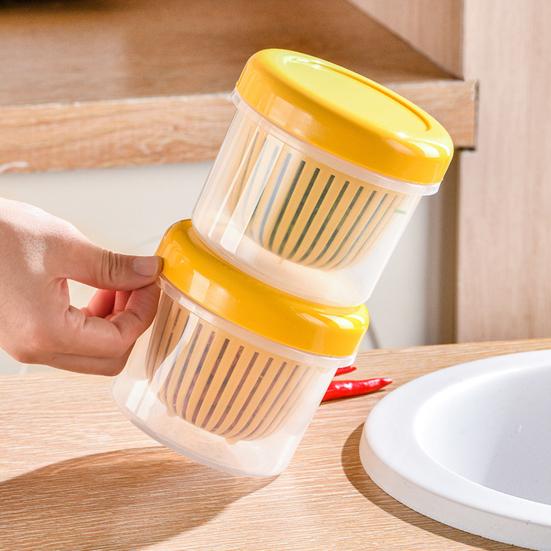 Прозрачный контейнер для лука, имбиря, чеснока с крышкой, дренажный слой, прочный герметичный ящик для хранения продуктов, кухонные принадлежности